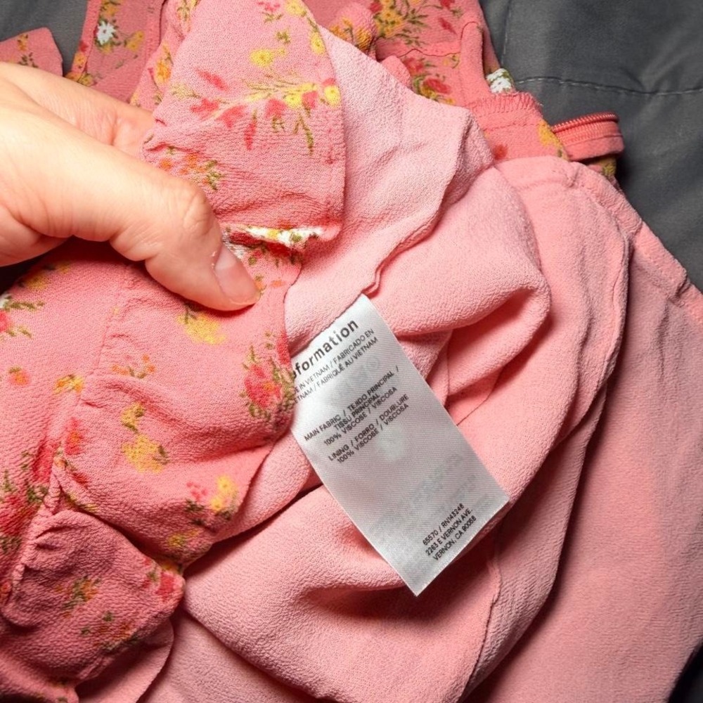 NWOT Reformation Mya V-Neck Floral Dress In Pink Size 12 - Picture 7 of 7